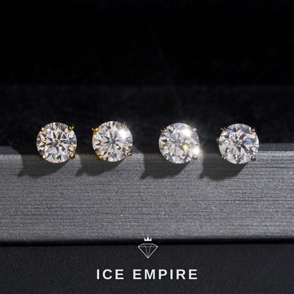 Iced Out 10K Gold Lab Grown Diamond Stud Earrings