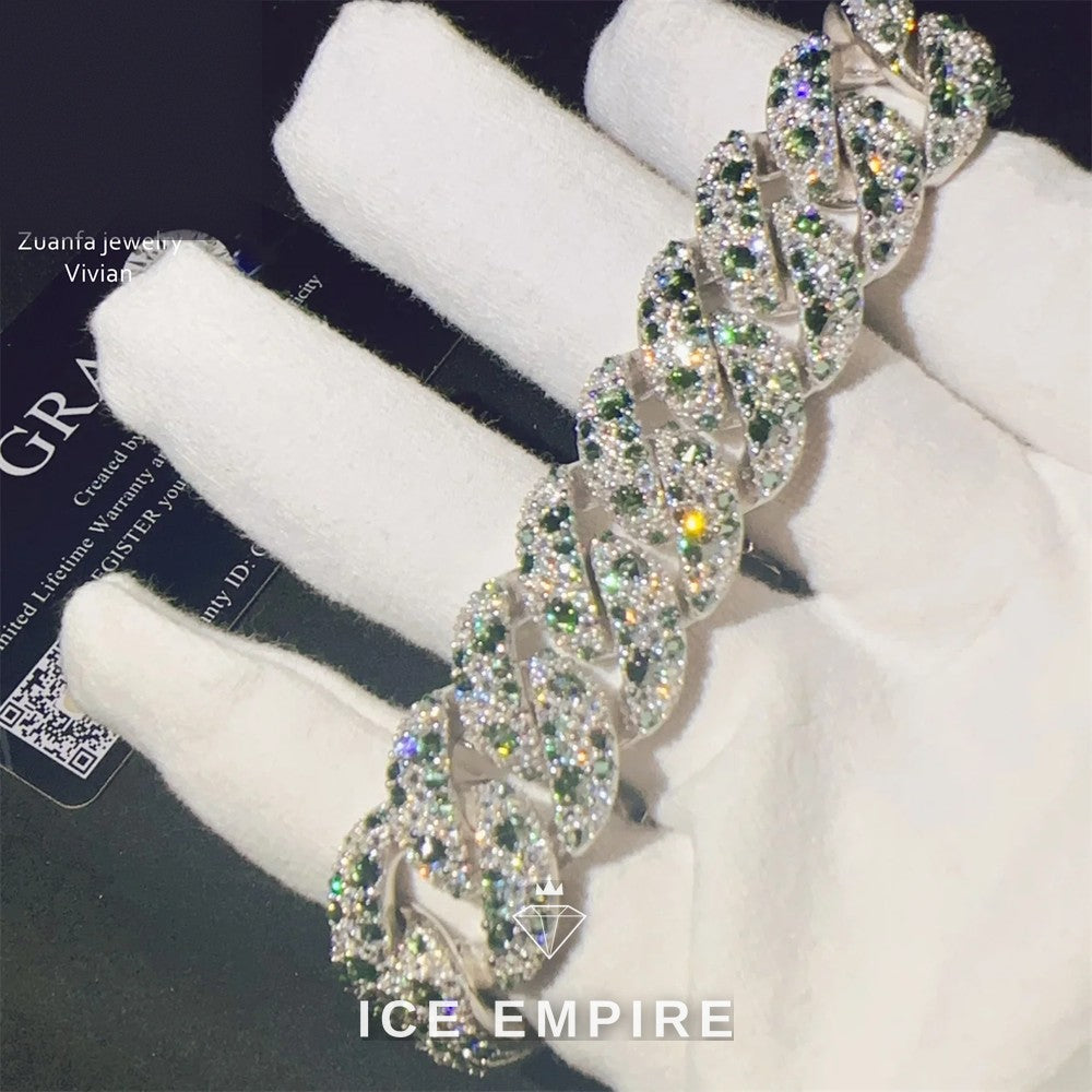 Iced Out Rose Gold Plated Moissanite Cuban Chain