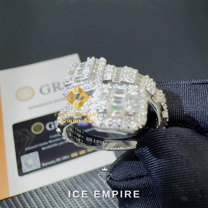 Iced Out Baguette Gold Plated Moissanite Ring