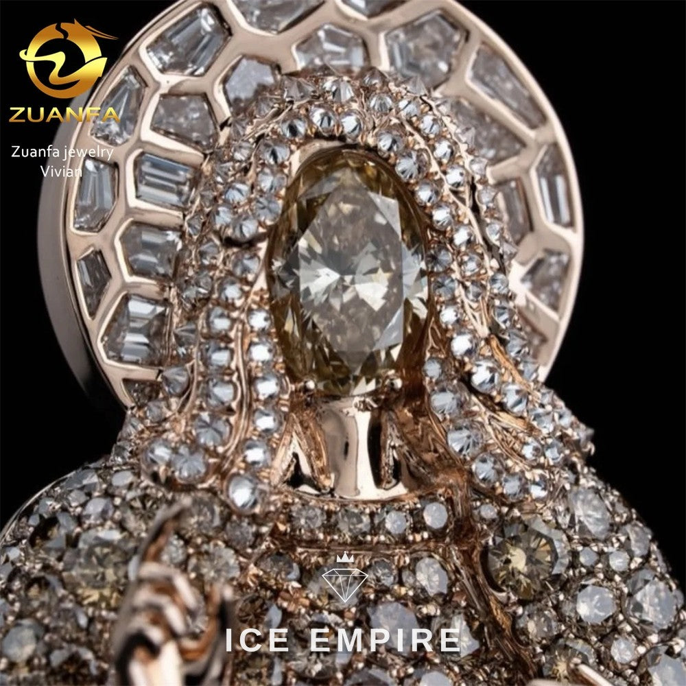 Iced Out Cross 925 Silver Moissanite Pendant