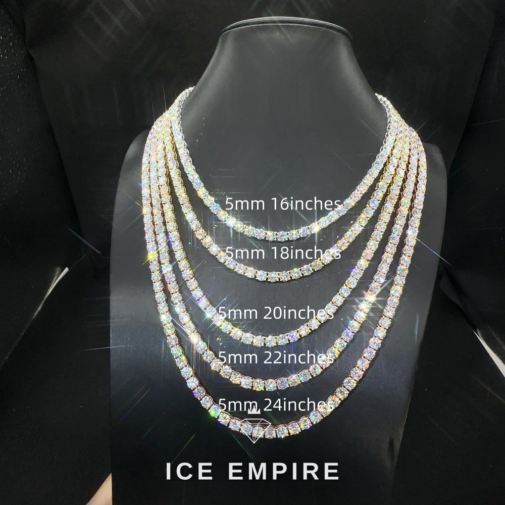 Iced Out Rose Gold Plated Moissanite Tennis Chain