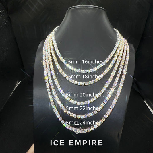Iced Out Rose Gold Plated Moissanite Tennis Chain