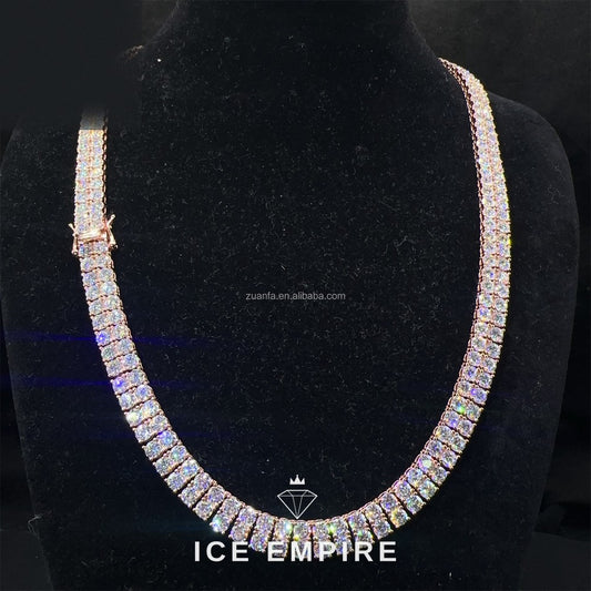 Iced Out 925 Silver Moissanite Cuban Chain
