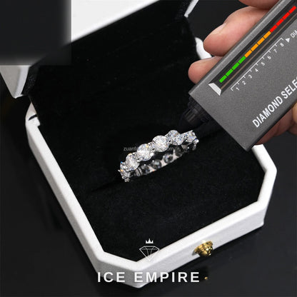 Iced Out 925 Silver Moissanite Ring