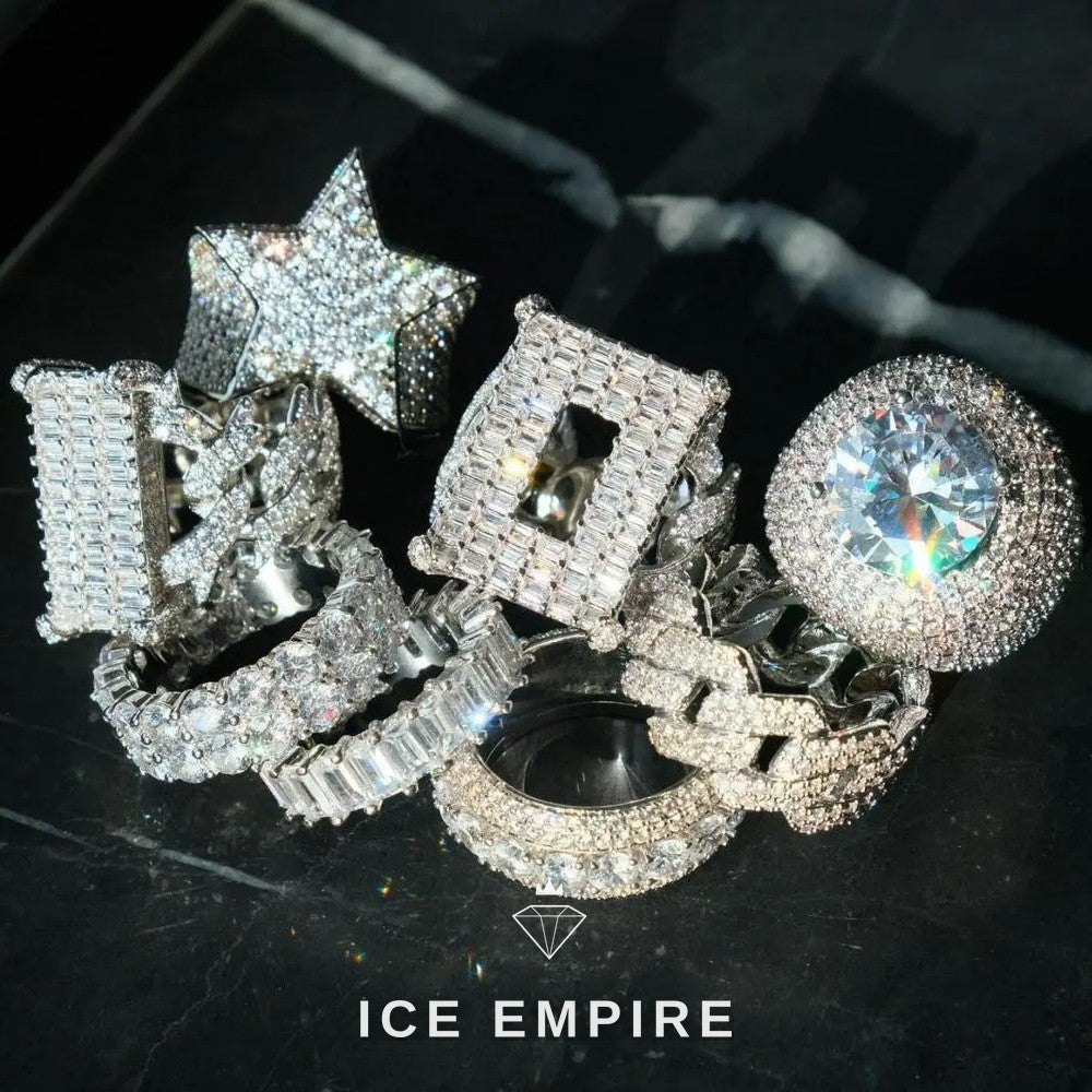 Iced Out Baguette 925 Silver Moissanite Cuban Chain