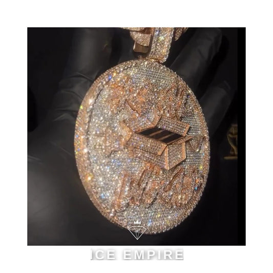 Iced Out Rose Gold Plated Moissanite Pendant