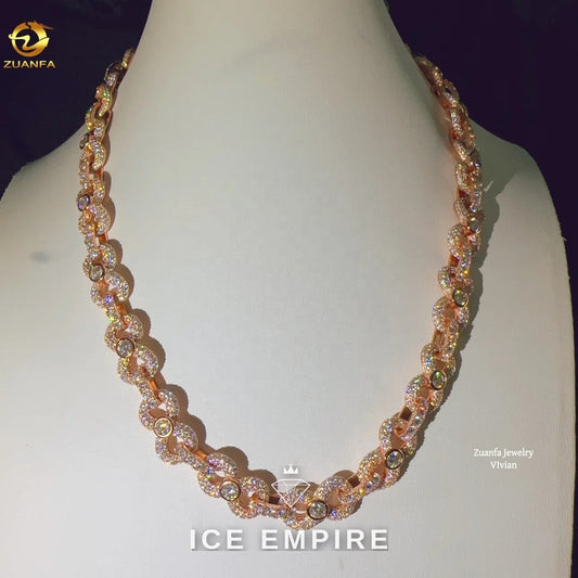 Iced Out Rose Gold Plated Moissanite Cuban Chain
