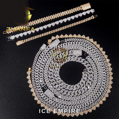 Iced Out 925 Silver Moissanite Cuban Chain
