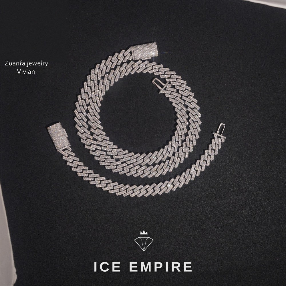 Iced Out Gold Plated Moissanite Cuban Chain