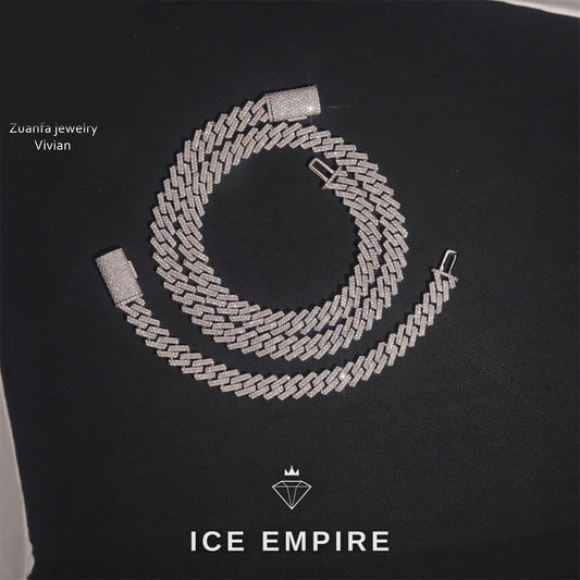 Iced Out Gold Plated Moissanite Cuban Chain