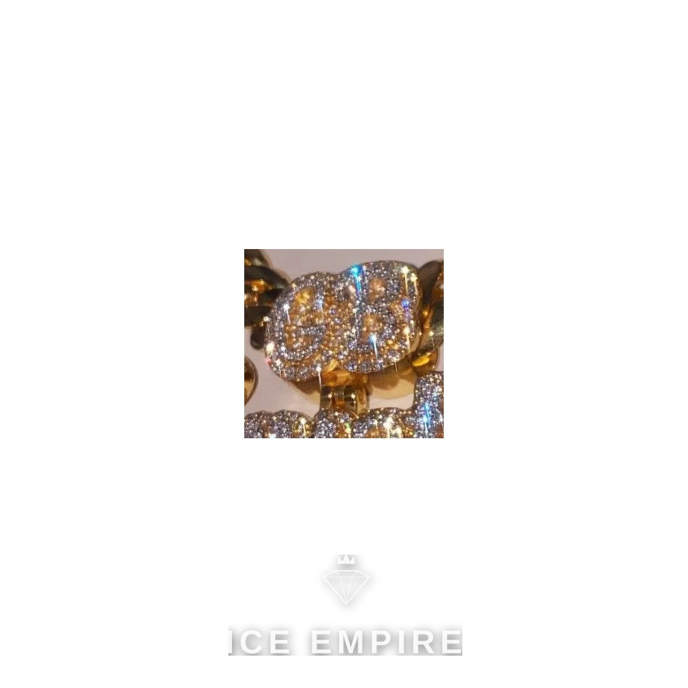Iced Out Cross Rose Gold Plated Moissanite Pendant