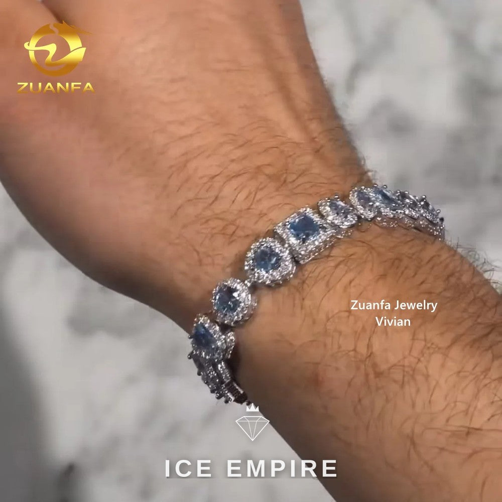 Iced Out 925 Silver Moissanite Cuban Chain