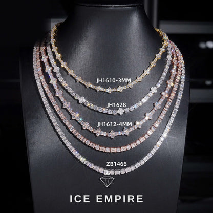 Iced Out Cross Rose Gold Plated Moissanite Cuban Chain