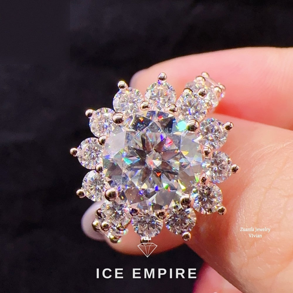 Iced Out 925 Silver Moissanite Wedding Band