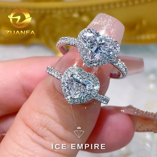 Iced Out Heart 10K Gold Lab Grown Diamond Ring
