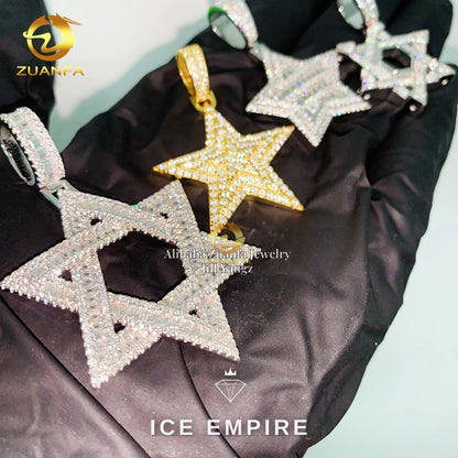 Iced Out Baguette Gold Plated Moissanite Pendant