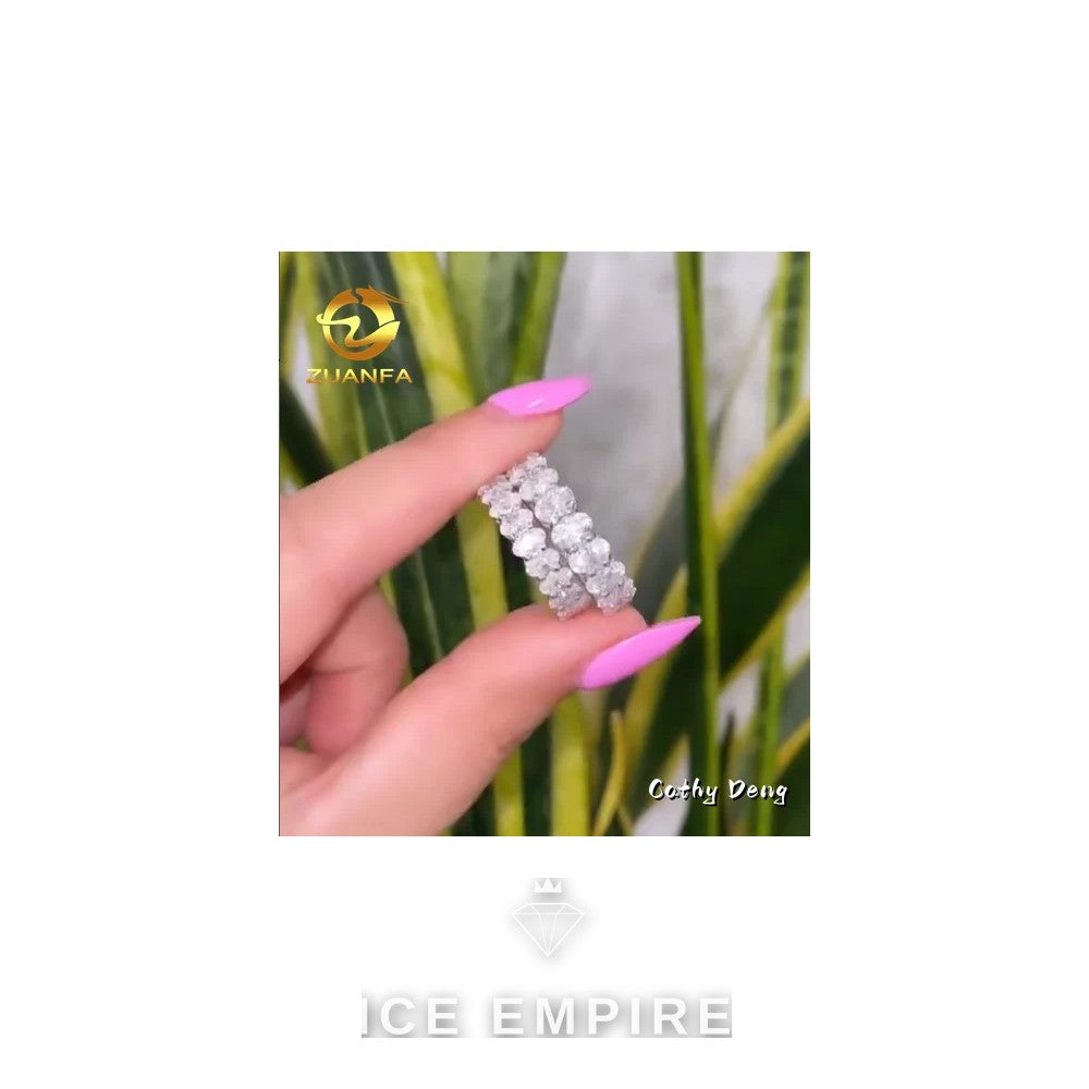 Iced Out 925 Silver Moissanite Ring