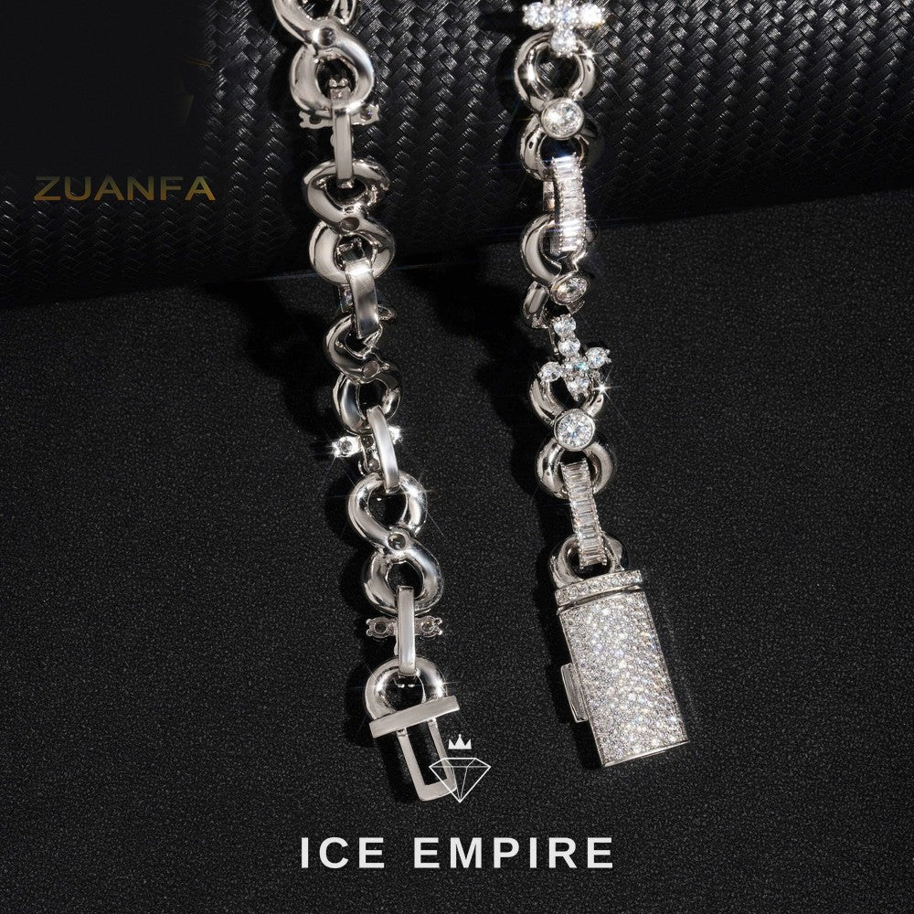 Iced Out Rose Gold Plated Moissanite Cuban Chain