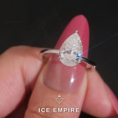 Iced Out 925 Silver Moissanite Engagement Ring