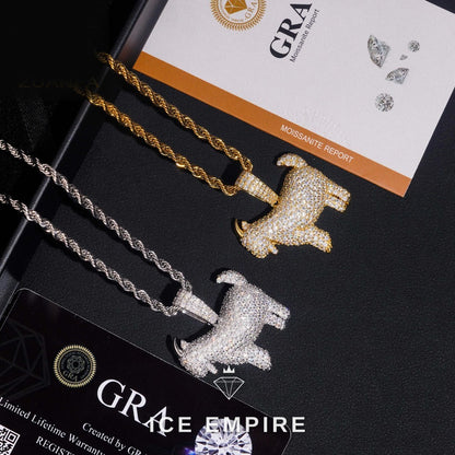 Iced Out Rose Gold Plated Moissanite Pendant