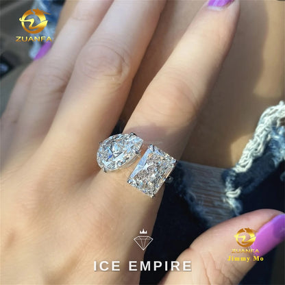 Iced Out Gold Plated Lab Grown Diamond Engagement Ring