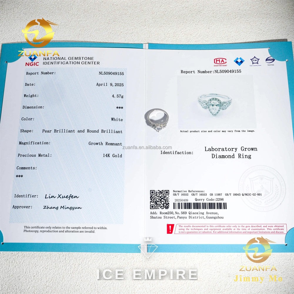 Iced Out 14K Gold Lab Grown Diamond Engagement Ring