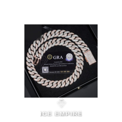 Iced Out Rose Gold Plated Moissanite Cuban Chain