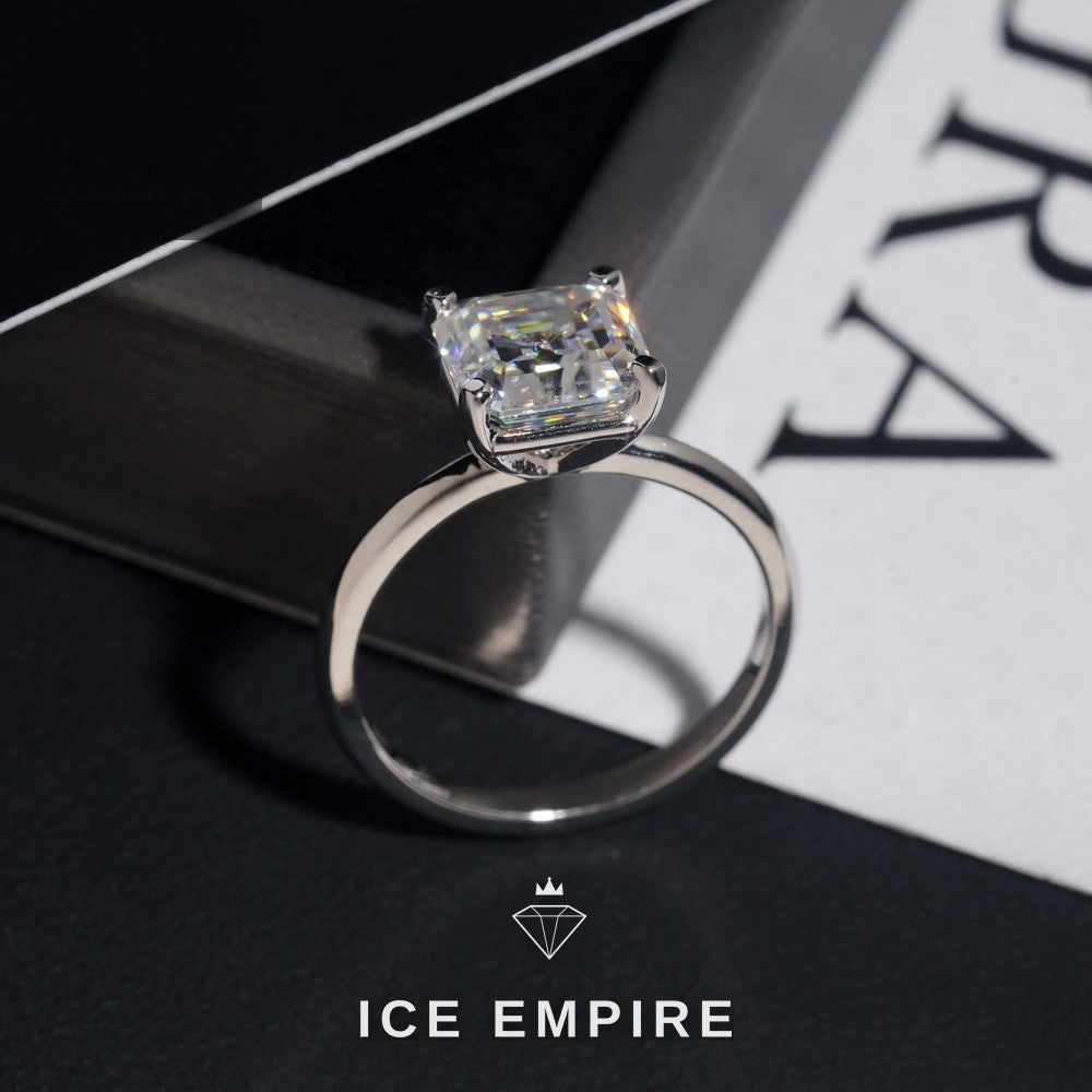 Iced Out 925 Silver Moissanite Wedding Band
