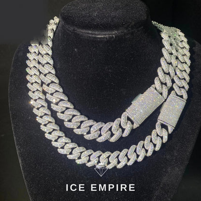 Iced Out Rose Gold Moissanite Cuban Chain