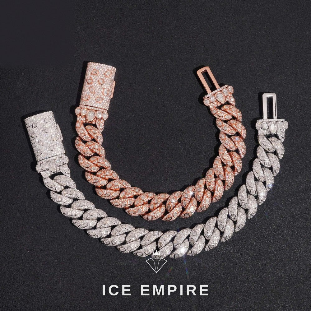 Iced Out Rose Gold Plated Moissanite Cuban Chain