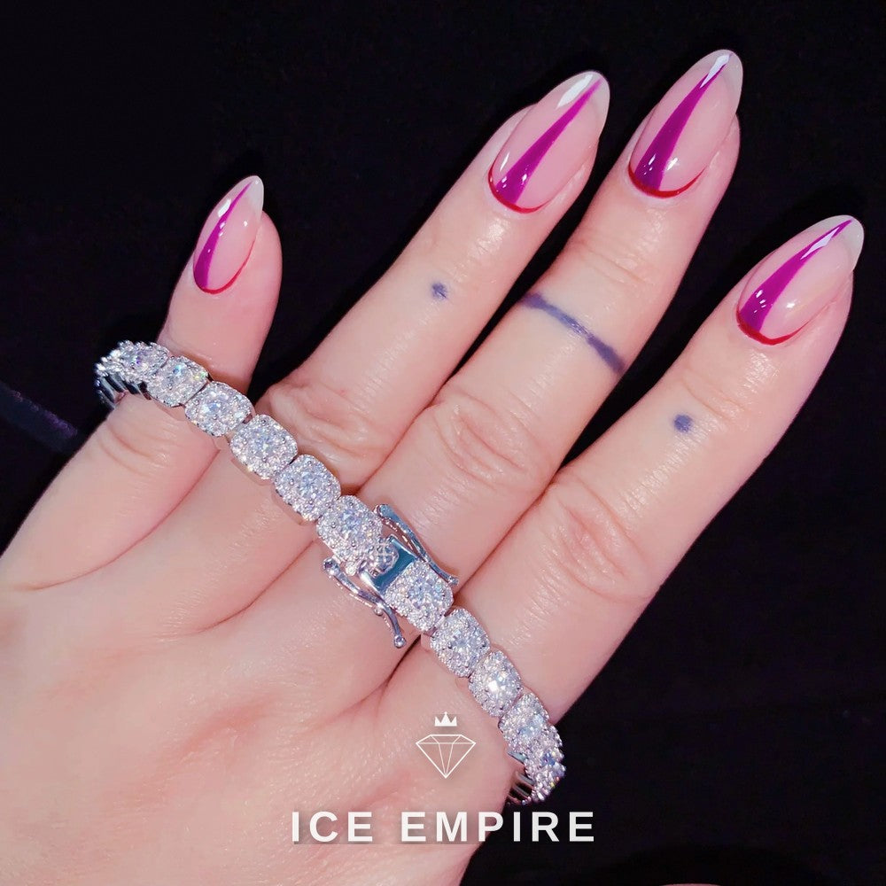 Iced Out Baguette Rose Gold Plated Moissanite Cuban Chain