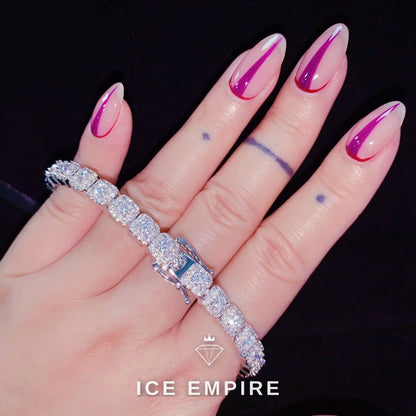Iced Out Baguette Rose Gold Plated Moissanite Cuban Chain