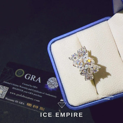 Iced Out 925 Silver Moissanite Ring