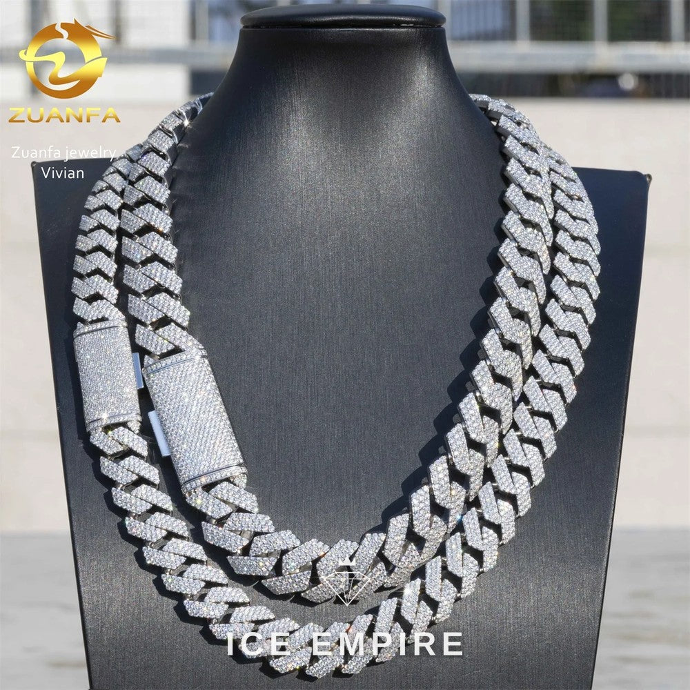 Iced Out Rose Gold Plated Moissanite Cuban Chain