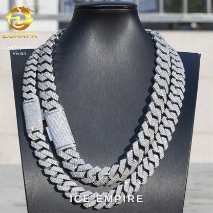 Iced Out Rose Gold Plated Moissanite Cuban Chain
