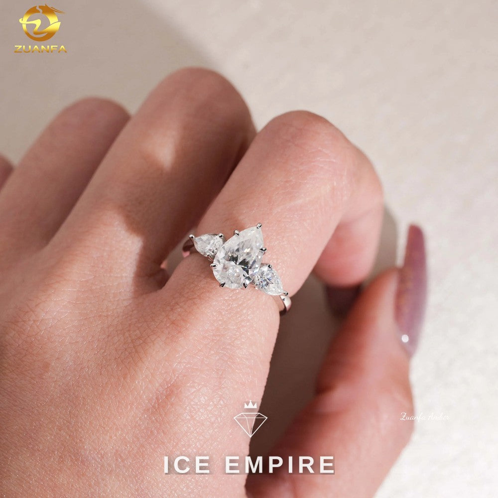 Iced Out Gold Plated Moissanite Wedding Band
