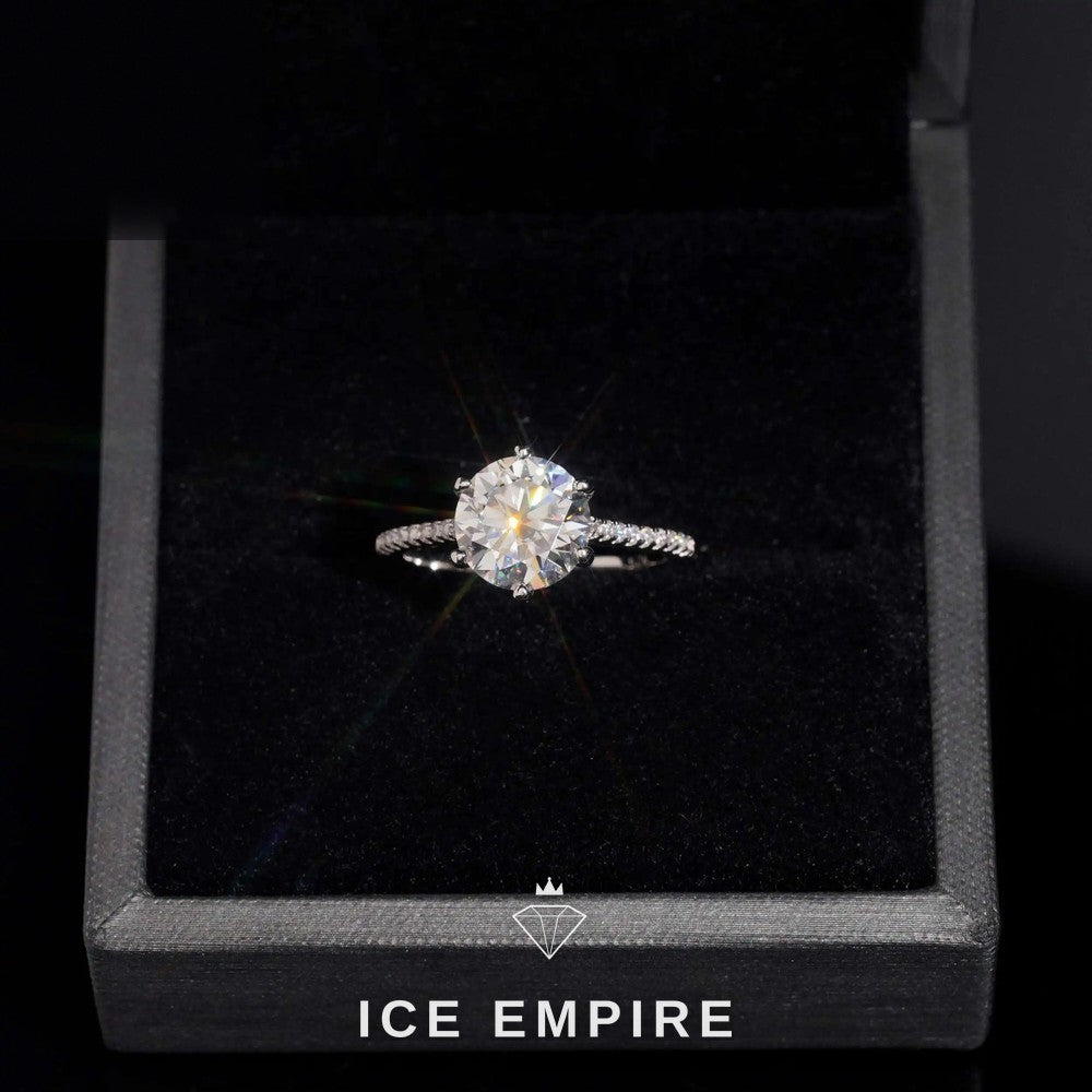 Iced Out Gold Plated Moissanite Wedding Band