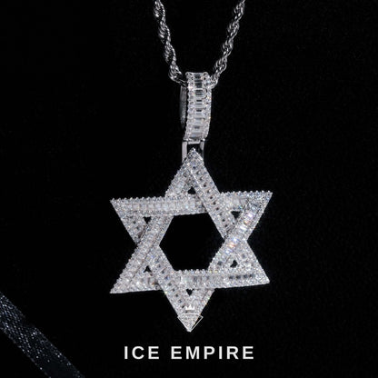 Iced Out Baguette 925 Silver Moissanite Pendant