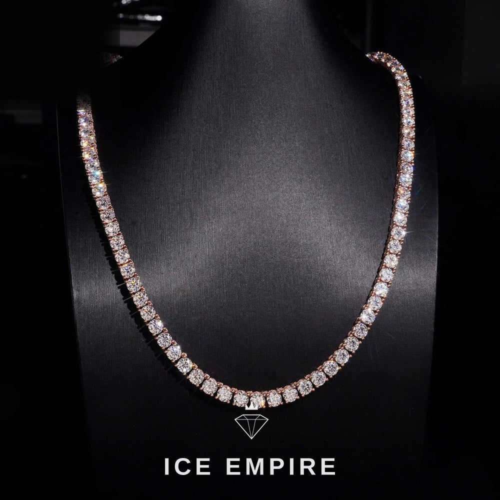 Iced Out Rose Gold Plated Moissanite Cuban Chain
