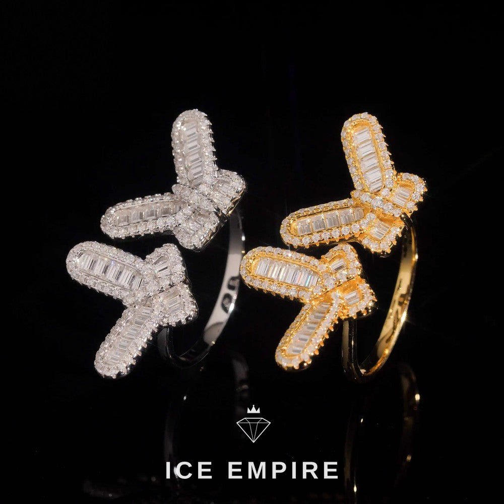Iced Out Baguette Gold Plated Moissanite Ring