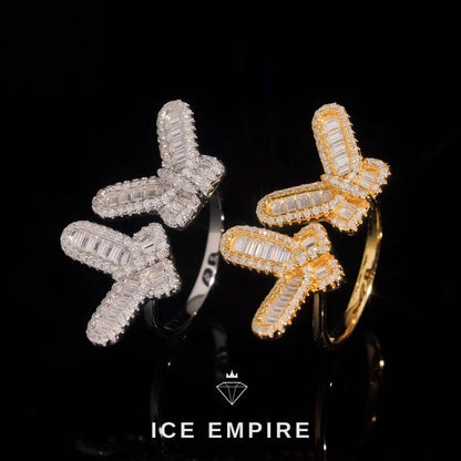 Iced Out Baguette Gold Plated Moissanite Ring