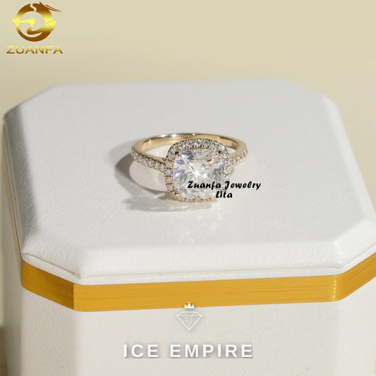 Iced Out Rose Gold Plated Moissanite Ring