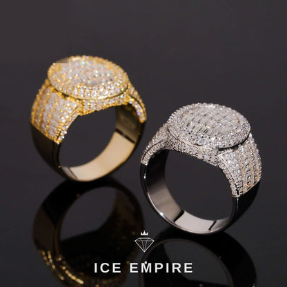 Iced Out Baguette Gold Plated Moissanite Ring