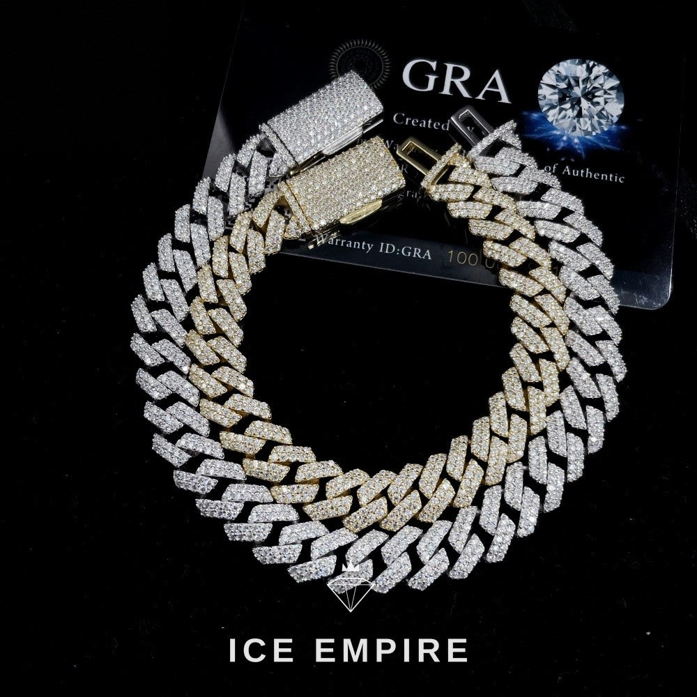 Iced Out 925 Silver Moissanite Cuban Chain