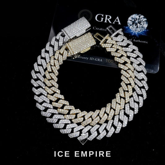Iced Out 925 Silver Moissanite Cuban Chain