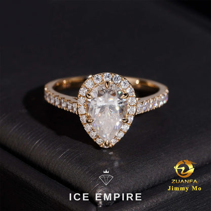 Iced Out 14K Gold Lab Grown Diamond Engagement Ring