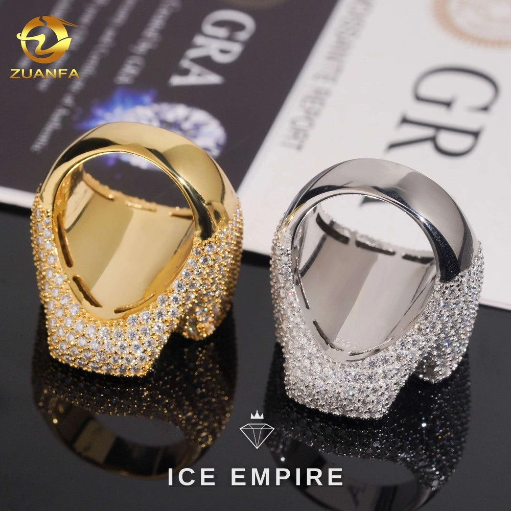 Iced Out Cross 925 Silver Moissanite Ring