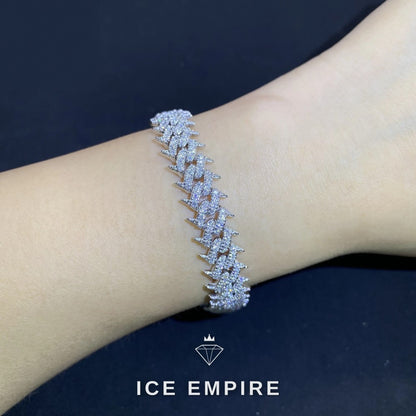 Iced Out 925 Silver Moissanite Cuban Chain