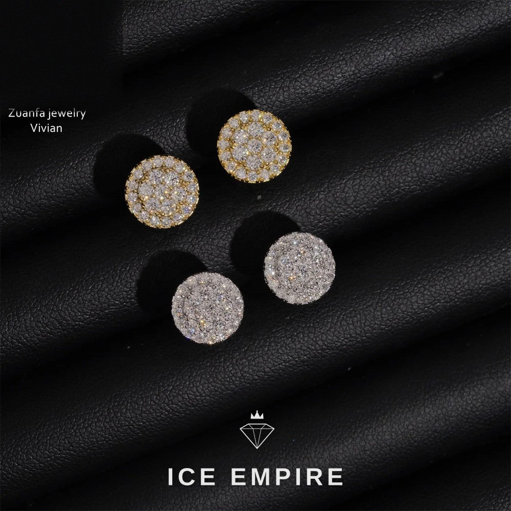Iced Out Rose Gold Plated Moissanite Earrings