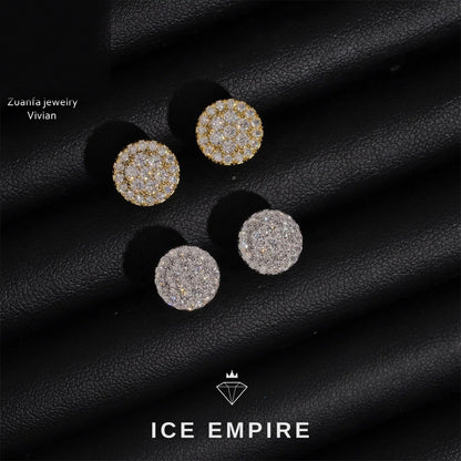 Iced Out Rose Gold Plated Moissanite Earrings